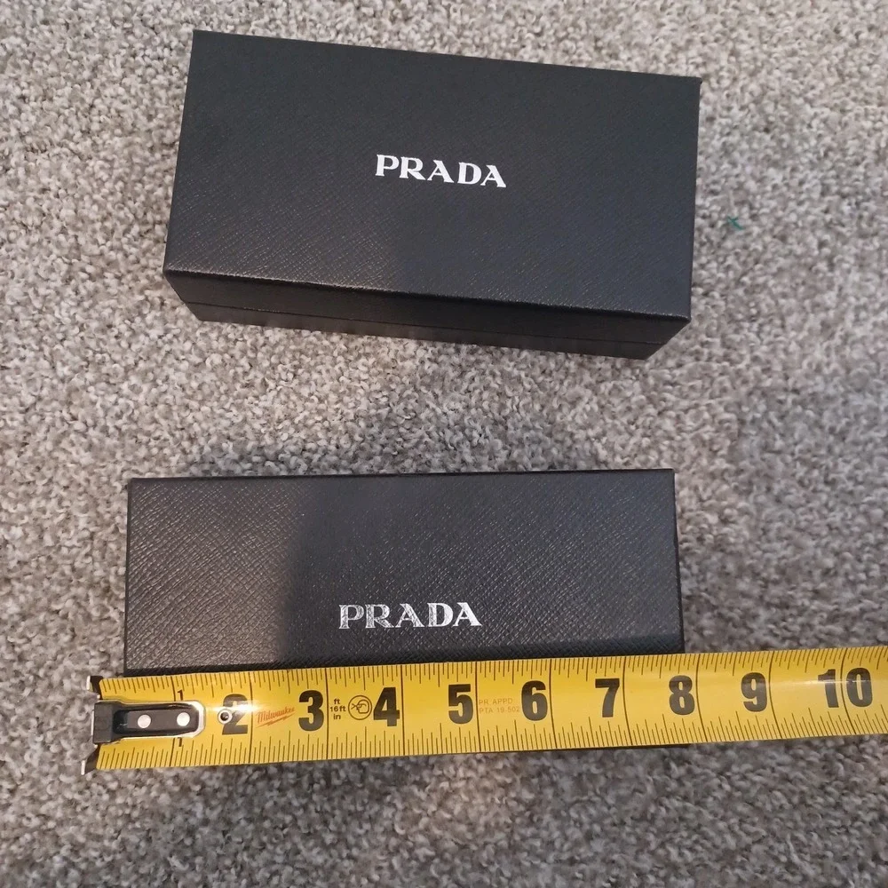 Prada‎ Glasses Gift Storage Box Only Black Saffiano Style Lot of 2